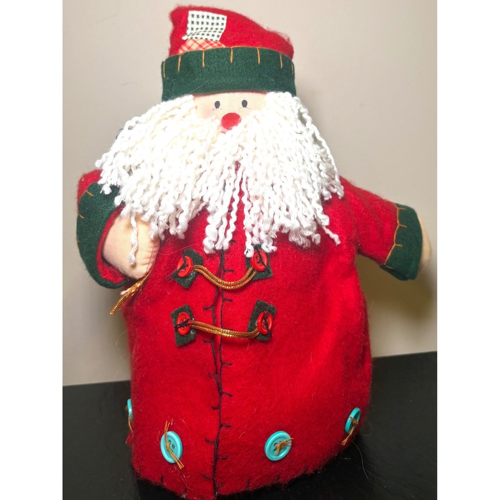 Prima Creations Santa Claus Plush Figurine Red Felt Folk Art Christmas Decor